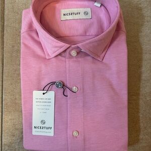 Men's Pink Casual Button-Down Shirt